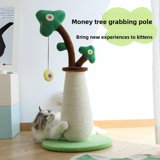 Vertical Sisal Cat Climbing Scratch Post with Toy